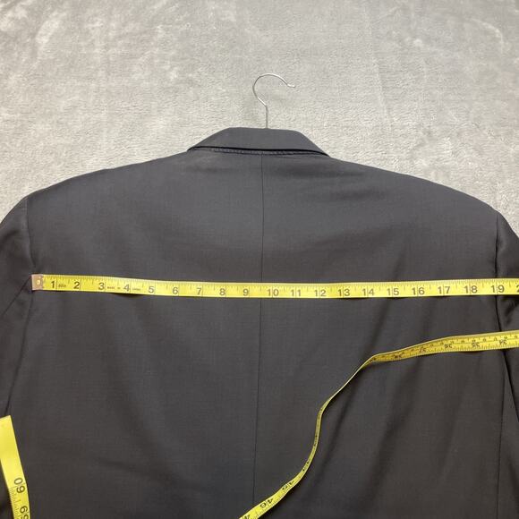 Vtg H Freeman & Son Suit Jacket‎ Blazer Mens 42L Black Wool 2 Gold Button Vented - Picture 12 of 14